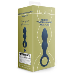  Loveline Plug Teardrop Baltic M 10.5 x 3.5cm Bleu